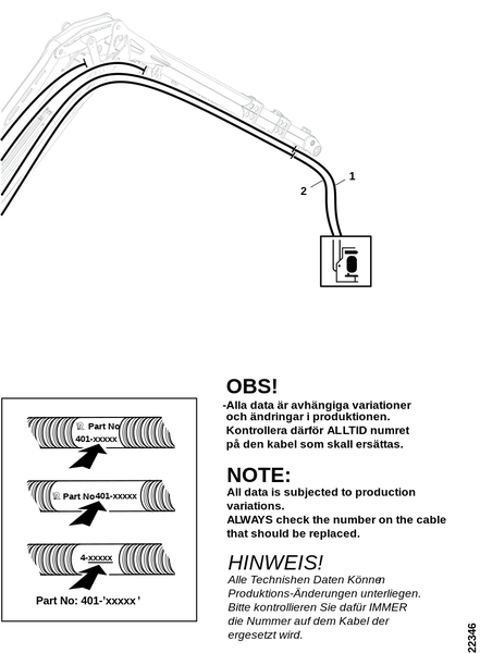 Электропроводка, манипулятор к харвестерной головке