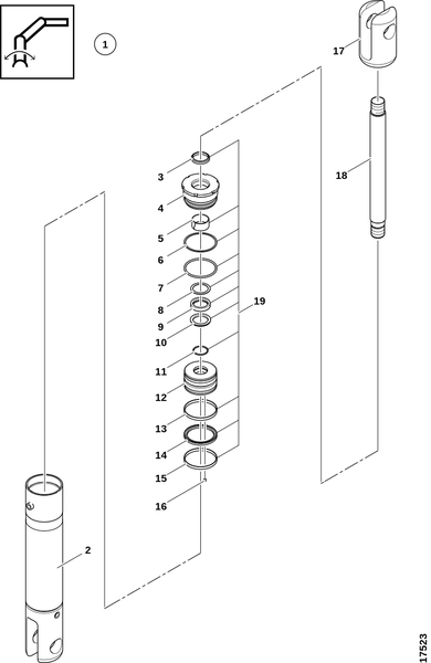 Гидроцилиндр, наклон манипулятора