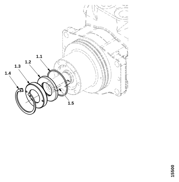 Уплотнение вала, гидромотор пилы