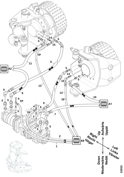 Соединения, колёса и гидромотор