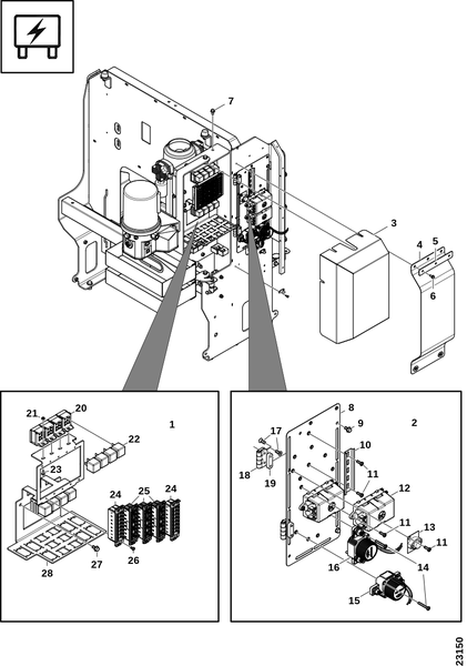 Распределительная коробка, промежуточная крышка