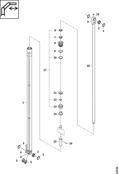 Гидроцилиндр, блок удлинения