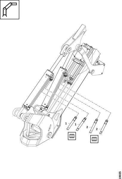 Шланги, подъёмный рычаг и коромысло