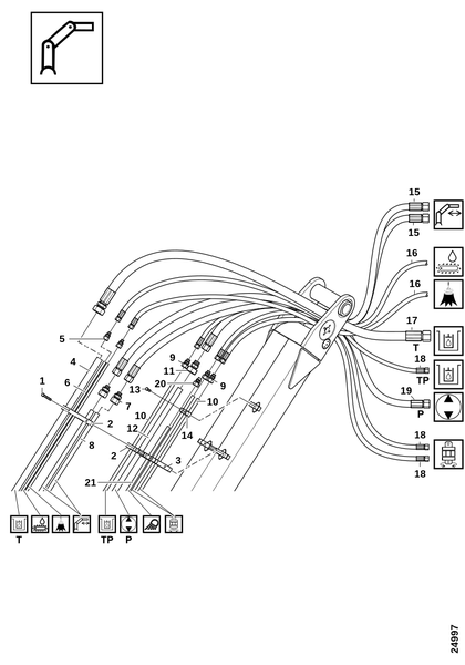 Верхняя часть, шланги и трубы