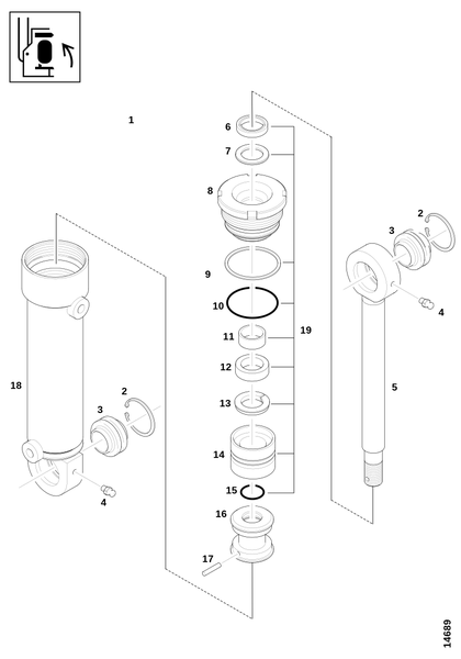 Качающийся рычаг, гидроцилиндр