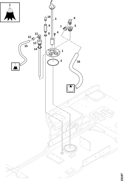 Соединения, передний бак рамы