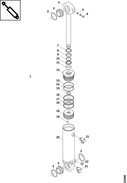 Гидроцилиндр рычага колеса
