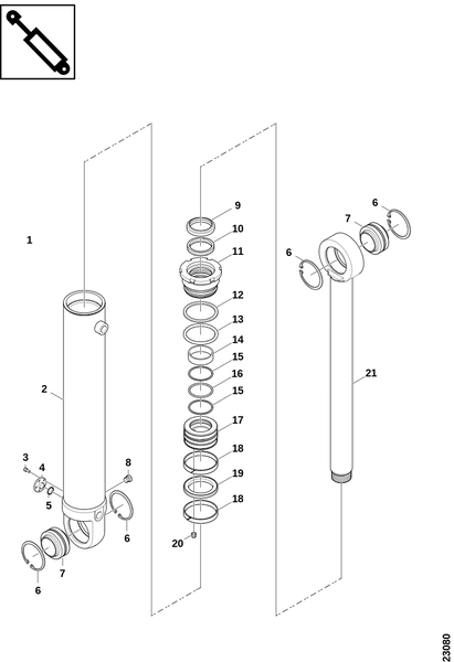 Гидроцилиндр без линейного передатчика