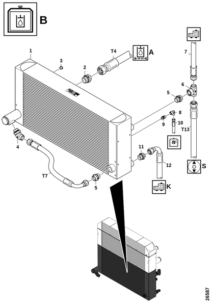 Гидравлический масляный охладитель "B"