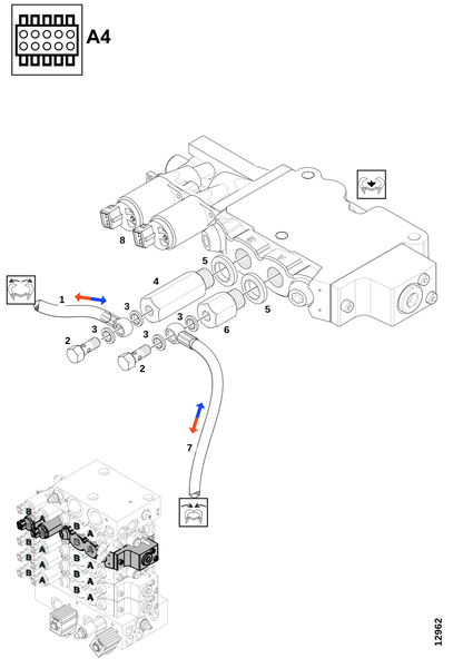 Соединения,​ нижние ножи сучкорезки "A4"