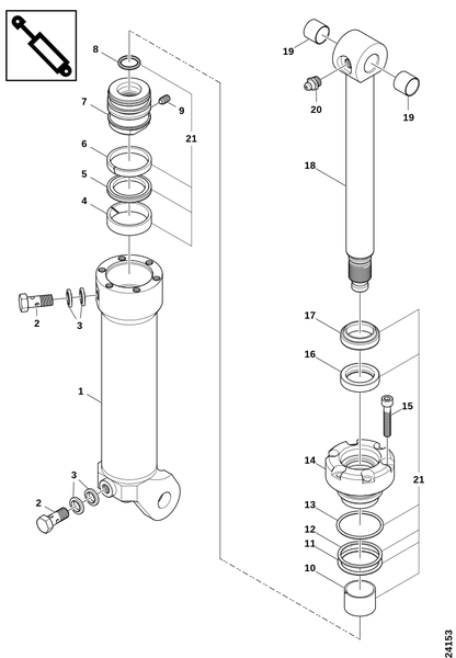 Гидроцилиндр, ножи сучкорезки