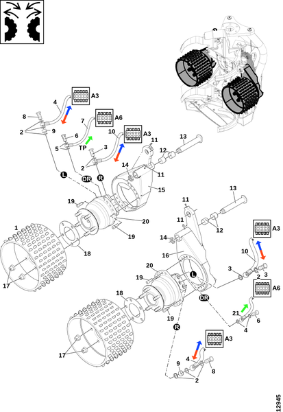 Подающее колесо и гидромотор