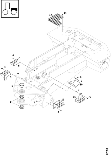 Подножка, задняя рама