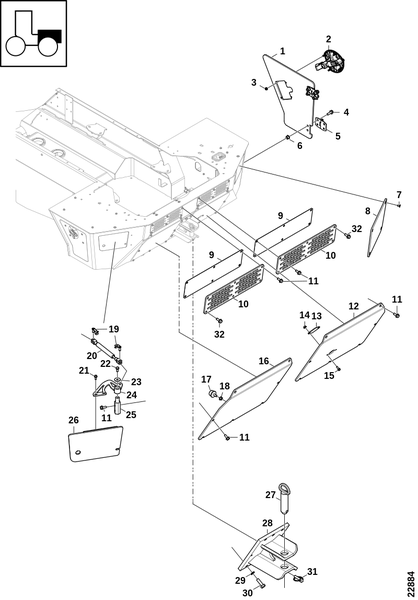 Крышки, задняя рама