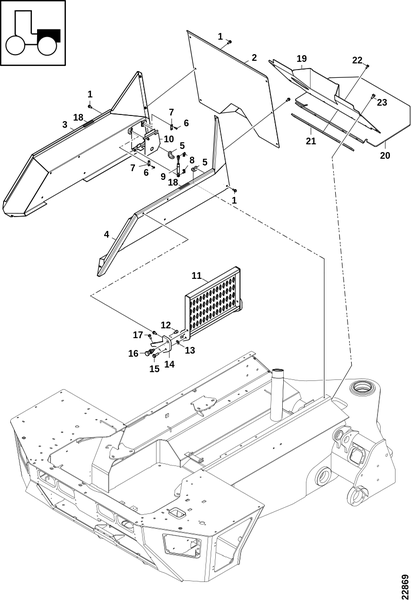 Капот двигателя, нижняя часть