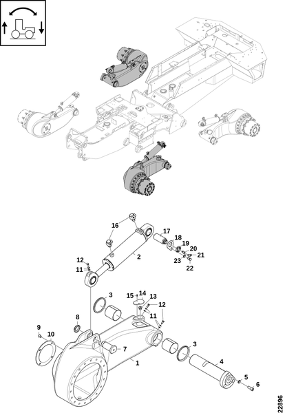 Рычаг колеса, передний левый и задний правый