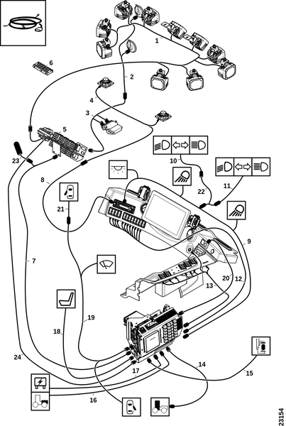 Электропроводка, кабина