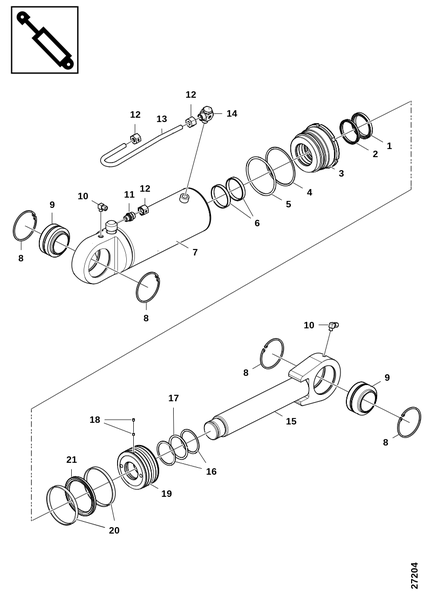 Гидроцилиндр, наклон манипулятора