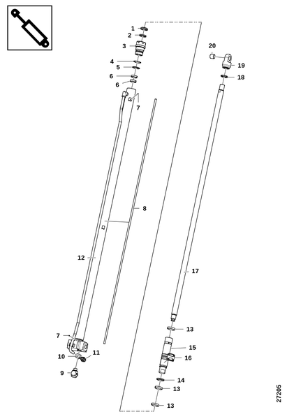 Гидроцилиндр, блок удлинения