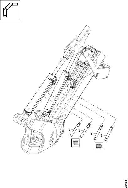 Шланги, подъёмный и параллельный цилиндр