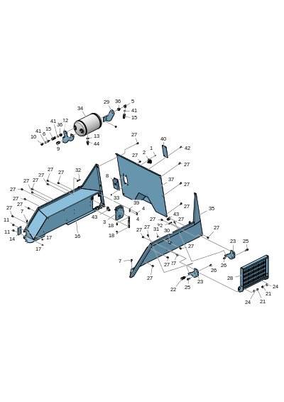 Крышка двигателя, нижняя часть
