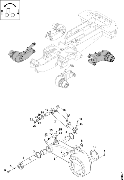 Рычаг колеса, передний правый и задний левый