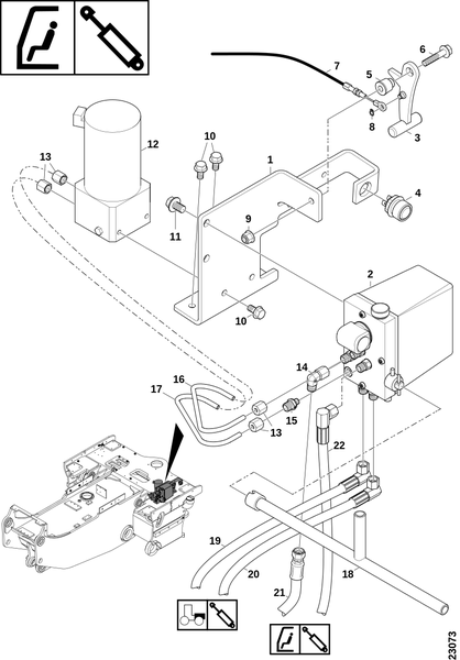 Подъём кабины, насос
