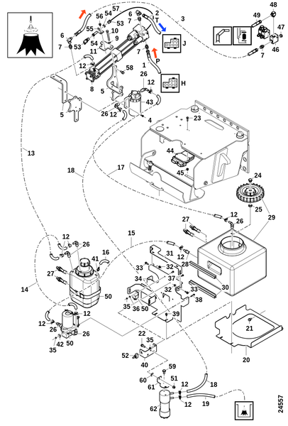 Система распыления на пни, насос