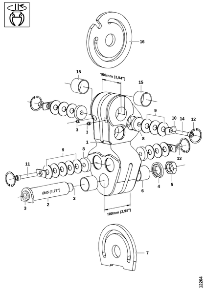 Двойной качающийся демпфер 100/45