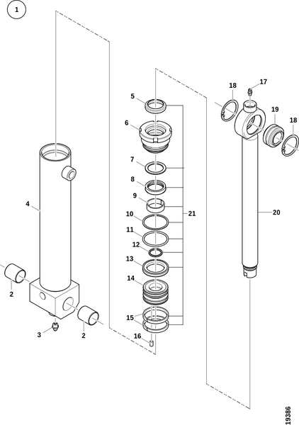 Гидроцилиндр, верхние ножи сучкорезки
