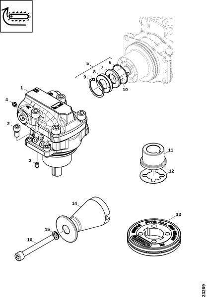 Гидромотор пилы QXM42-HS