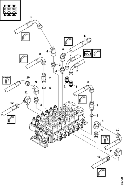 Соединения, распределительный клапан "F", продолжение