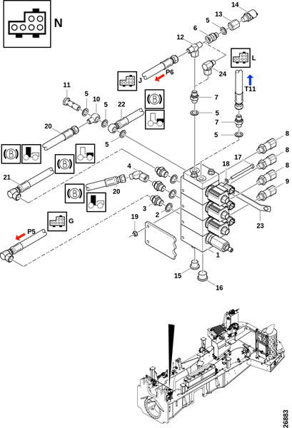 Соединения, сервисный блок "N"