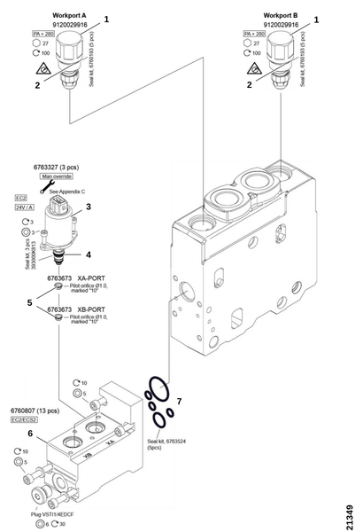 Секция управления 6, поворот манипулятора