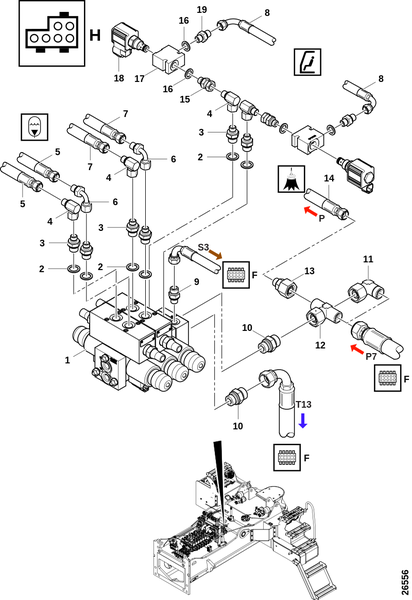 Соединения, клапан кабины "H"