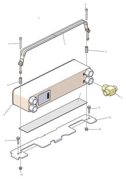 Комплект преобразователя, теплообменник H21D