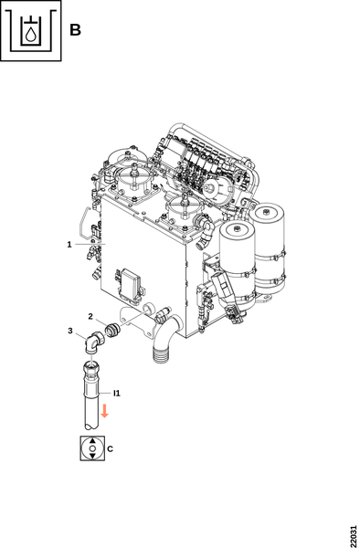 Гидравлический масляный бак "B"