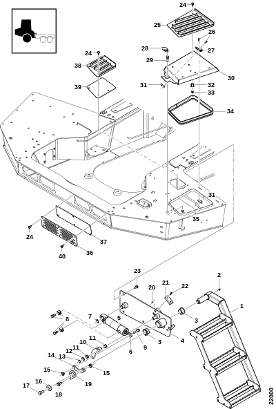 Лестница и крышки