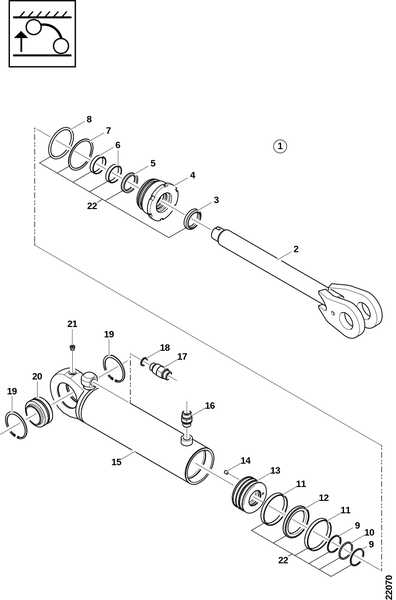 Гидроцилиндр, подъём тележки