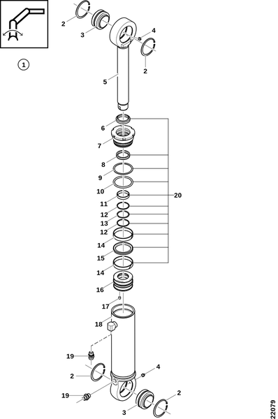 Гидроцилиндр, наклон манипулятора