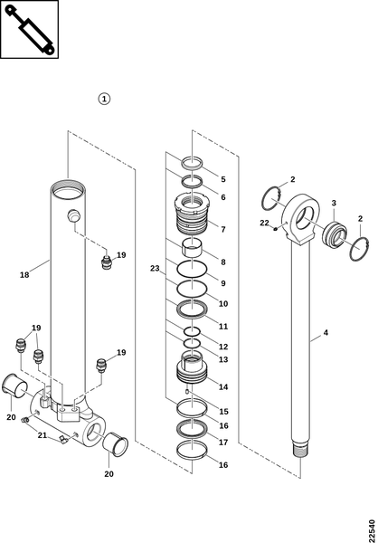 Гидроцилиндр, подъёмный рычаг