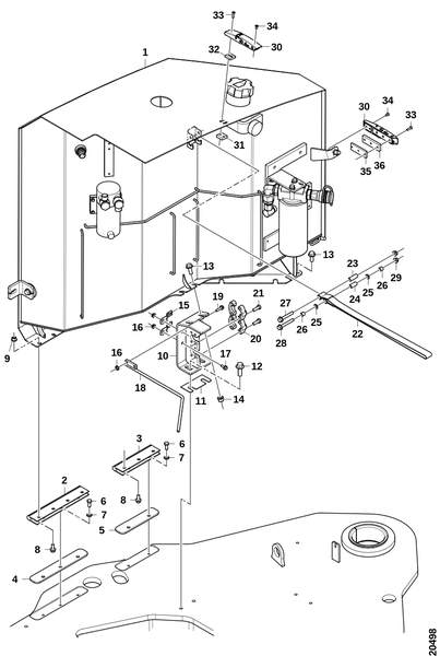 Наклон бака, топливный бак
