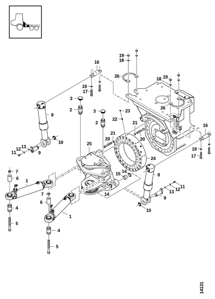 Соединение рамы, гидроцилиндры и поворотный стол