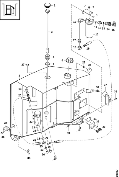 Топливный бак и заправочный насос