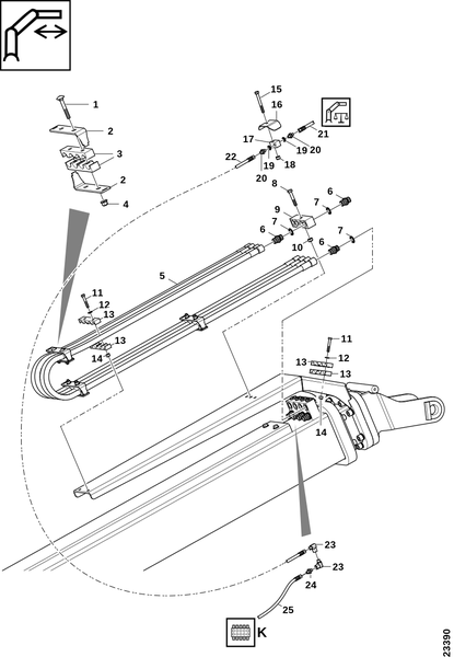Шланги и трубы, передние