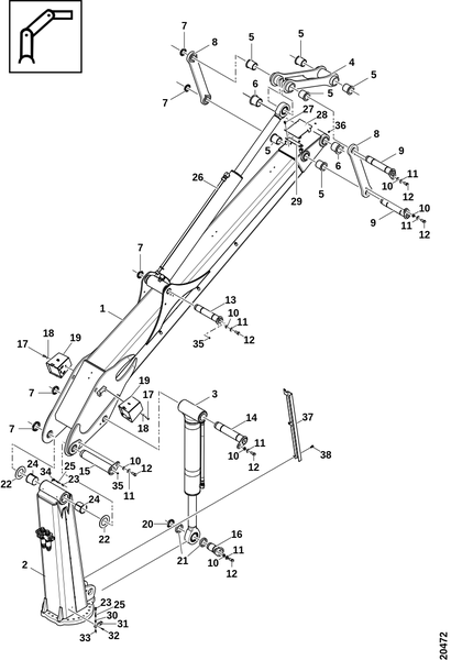 Крановая стойка и подъёмный рычаг