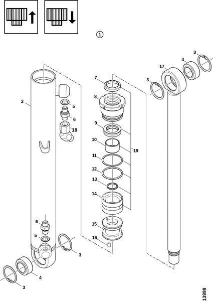 Гидроцилиндр, передняя и задняя стенка