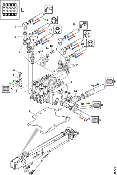 Рычаг стрелы, CRANAB (L90LS) "L"