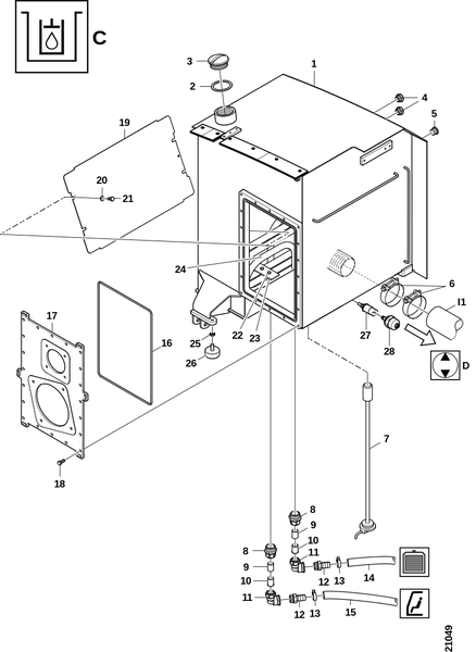 Гидравлический масляный бак