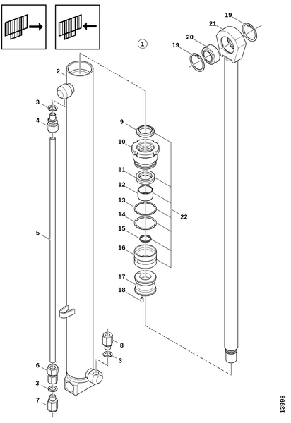 Гидроцилиндр, передняя и задняя стенка